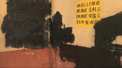 The graffiti and slogans have now been removed by the Delhi Police. (ANI) The graffiti and slogans have now been removed by the Delhi Police. (ANI)