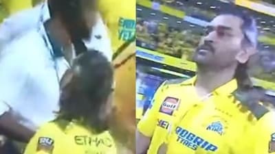 MS Dhoni during the lap of honour. MS Dhoni during the lap of honour.