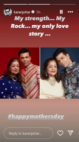 Karan Johar pens emotional post for Hiroo Johar on Mother's Day. Karan Johar pens emotional post for Hiroo Johar on Mother's Day.