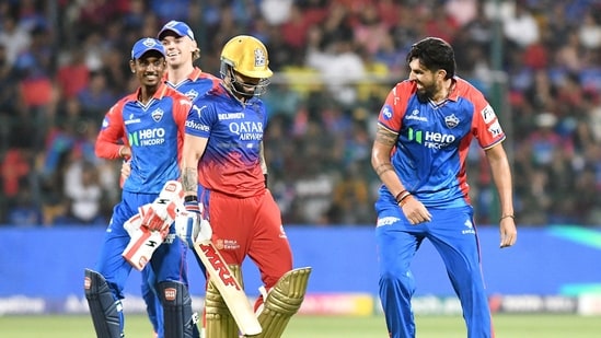 RCB were rattled early batting first, with both Virat Kohli and Faf du Plessis being dismissed inside the powerplay.&nbsp;(ANI)
