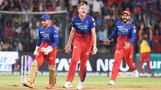 Royal Challengers Bengaluru kept their playoff dreams intact through Rajat Patidar’s blazing fifty and a strong-willed effort from the bowlers, who set up the hosts' 47-run victory over Delhi Capitals in the IPL on Sunday.(ANI)