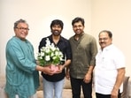 Nassar and Karthi gave Dhanush flowers and thanked him for his contribution. Nassar and Karthi gave Dhanush flowers and thanked him for his contribution.