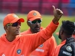 India's head coach Rahul Dravid during a training session India's head coach Rahul Dravid during a training session