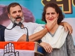 Congress leaders Rahul Gandhi and Priyanka Gandhi during a public meeting for Lok Sabha elections at Maharajganj in Rae Bareli on May 13. 