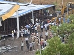 Rescue operation underway at Ghatkopar petrol pump after the billboard fell amid dust storm and gutsy wind in Mumbai. 