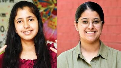 Ananya Pandey and Arshpreet Kaur emerged on the top with 98.8% marks in humanities and commerce, respectively. (HT Photo) Ananya Pandey and Arshpreet Kaur emerged on the top with 98.8% marks in humanities and commerce, respectively. (HT Photo)