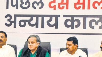 Congress leader Shashi Tharoor said the words PM Modi was using in public could not be used even in closed groups (HT PHOTO) Congress leader Shashi Tharoor said the words PM Modi was using in public could not be used even in closed groups (HT PHOTO)