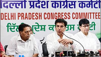 DPCC president Devender Yadav address a press conference at the party office in Rajiv Bhawan, DDU Marg, New Delhi, on May 13. (Vipin Kumar/HT Photo) DPCC president Devender Yadav address a press conference at the party office in Rajiv Bhawan, DDU Marg, New Delhi, on May 13. (Vipin Kumar/HT Photo)