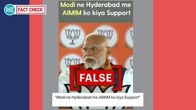 Screenshot of a viral post claiming PM Narendra Modi supported the AIMIM in Hyderabad. (Source: X,Facebook/Modified by Logically Facts) Screenshot of a viral post claiming PM Narendra Modi supported the AIMIM in Hyderabad. (Source: X,Facebook/Modified by Logically Facts)