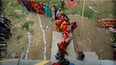 The voter turnout in the first three phases of the Lok Sabha elections was 66.14 per cent, 66.71 per cent and 65.68 per cent, respectively. (AP) The voter turnout in the first three phases of the Lok Sabha elections was 66.14 per cent, 66.71 per cent and 65.68 per cent, respectively. (AP)