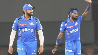 Mumbai Indians' captain Hardik Pandya (R) and Rohit Sharma during a match in IPL 2024 (PTI) Mumbai Indians' captain Hardik Pandya (R) and Rohit Sharma during a match in IPL 2024 (PTI)