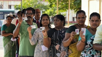 Polling underway for 25 Lok Sabha, 175 Assembly seats in Andhra Pradesh in single phase. (PTI) Polling underway for 25 Lok Sabha, 175 Assembly seats in Andhra Pradesh in single phase. (PTI)