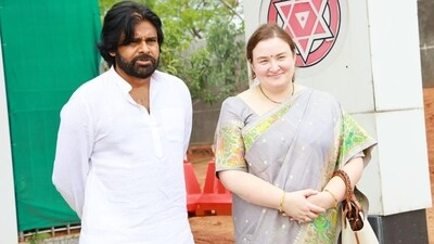 Pawan Kalyan and his wife, Anna Lezhneva, cast their vote in Mangalagiri. The actor is contesting from Pithapuram but was enrolled as a voter from Mangalagiri. 