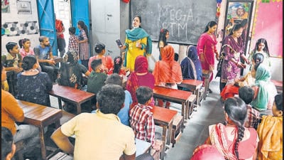This year, 151,429 students from government schools took the Class 12 board exams in Delhi. (Vipin Kumar/HT Photo) This year, 151,429 students from government schools took the Class 12 board exams in Delhi. (Vipin Kumar/HT Photo)