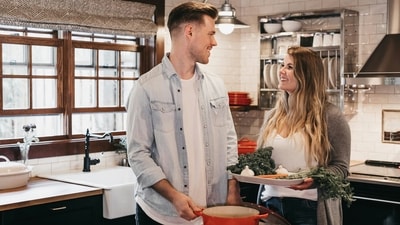 Cook A Gourmet Dinner Together At Home:&nbsp;Turn your kitchen into a culinary retreat by cooking a gourmet dinner together. Choose a new recipe to try or recreate an old favourite, working together to prepare a delicious meal. Cooking together fosters collaboration and teamwork while allowing you to savour the satisfaction of creating something special together.&nbsp; (Unsplash)