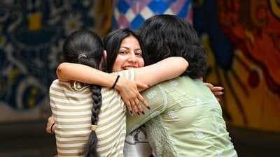 Class 10th and 12th students celebrate after the release of CBSE results at St Thomas School in New Delhi (Sanchit Khanna) Class 10th and 12th students celebrate after the release of CBSE results at St Thomas School in New Delhi (Sanchit Khanna)