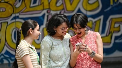 Class 10th and 12th students celebrate after the release of CBSE results at St Thomas School in New Delhi (Sanchit Khanna) Class 10th and 12th students celebrate after the release of CBSE results at St Thomas School in New Delhi (Sanchit Khanna)