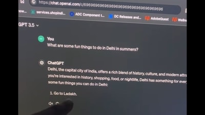 ChatGPT suggested that the man go to Ladakh after he asked the AI bot about some fun things that he could do in Delhi during the summer. (Instagram/@thatguywithbeard) ChatGPT suggested that the man go to Ladakh after he asked the AI bot about some fun things that he could do in Delhi during the summer. (Instagram/@thatguywithbeard)