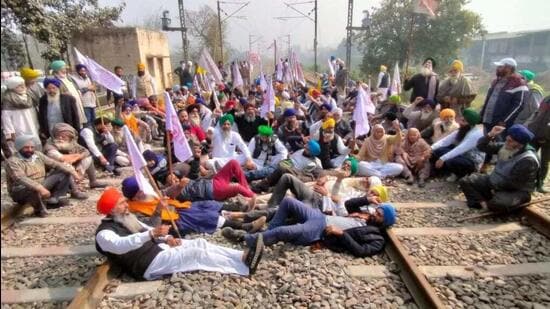 Low occupancy trains have been cancelled to clear way for diverted long-route trains with higher occupancy amid the rail blockade on the Ambala-Sahnewal section near Shambhu border. (HT file)