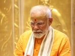 Prime Minister Narendra Modi offers prayers at Kashi Vishwanath Temple, in Varanasi, Uttar Pradesh, Monday, May 13, 2024. (PTI Photo)