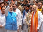  Prime Minister Narendra Modi with home minister Amit Shah.(PTI)