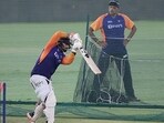 Ravi Shastri looks on as Rishabh Pant has a go in the nets Ravi Shastri looks on as Rishabh Pant has a go in the nets