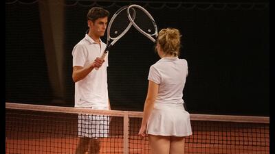Battue La Terre (or Beaten Earth in English) is about two individuals meeting one last time on a tennis court to bid each other adieu. (Andreas Eggler) Battue La Terre (or Beaten Earth in English) is about two individuals meeting one last time on a tennis court to bid each other adieu. (Andreas Eggler)