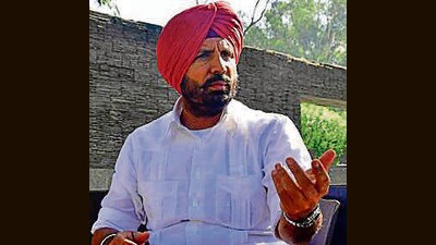 Congress Ludhiana candidate Amarinder Singh Raja Warring on Tuesday. (Manish/HT)