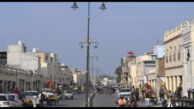 From a sleepy town, it has transformed into a bustling city where traffic jams on Ram Path near Hanuman Garhi are a common sight. (Sourced) From a sleepy town, it has transformed into a bustling city where traffic jams on Ram Path near Hanuman Garhi are a common sight. (Sourced)