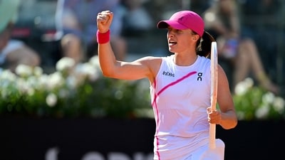Poland's Iga Swiatek celebrates after winning the match against Germany's Angelique Kerber (AFP) Poland's Iga Swiatek celebrates after winning the match against Germany's Angelique Kerber (AFP)