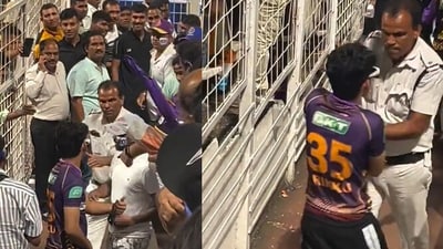 Snapshot of the police personnel pushing the fan. Snapshot of the police personnel pushing the fan.