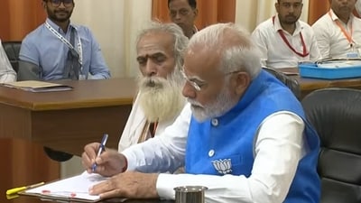 PM Narendra Modi filing documents for Varanasi Lok Sabha elections. PM Narendra Modi filing documents for Varanasi Lok Sabha elections.