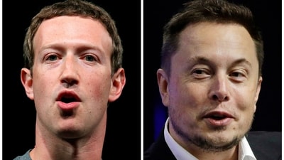 Meta CEO Mark Zuckerberg, left, and Tesla and SpaceX CEO Elon Musk are seen. (AP) Meta CEO Mark Zuckerberg, left, and Tesla and SpaceX CEO Elon Musk are seen. (AP)
