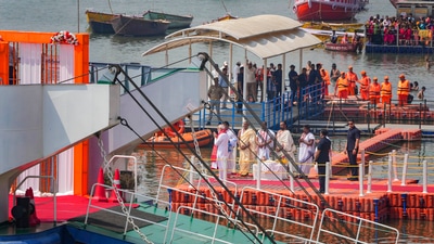 Before nomination filing for Lok Sabha election from Varanasi, Prime Minister Narendra Modi offered prayers at Dashashwamedh Ghat. (PTI Photo/Atul Yadav) Before nomination filing for Lok Sabha election from Varanasi, Prime Minister Narendra Modi offered prayers at Dashashwamedh Ghat. (PTI Photo/Atul Yadav)