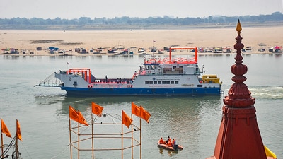 Prime Minister Narendra Modi takes a cruise ride to the Namo Ghat, in Varanasi, Tuesday, May 11, 2024. (PTI) Prime Minister Narendra Modi takes a cruise ride to the Namo Ghat, in Varanasi, Tuesday, May 11, 2024. (PTI)