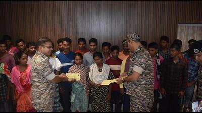 Police said the surrendered Maoists were provided  ₹25,000 each and will be rehabilitated as per the government’s policy.