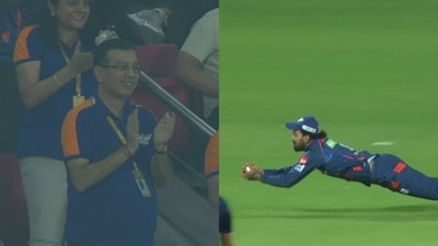 Sanjiv Goenka cheered for KL Rahul during the DC vs LSG clash. (X Images) Sanjiv Goenka cheered for KL Rahul during the DC vs LSG clash. (X Images)