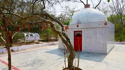 The Durga Maa Mandir at the Aravalli Biodiversity Park near Vasant Kunj on Tuesday. (Vipin Kumar/HT Photo)
