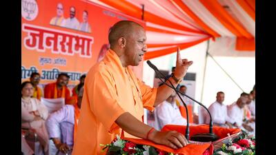 Uttar Pradesh CM Yogi Adityanath addresses a public meeting for the Lok Sabha polls, at Jagdishpur in Amethi on Tuesday. (ANI) Uttar Pradesh CM Yogi Adityanath addresses a public meeting for the Lok Sabha polls, at Jagdishpur in Amethi on Tuesday. (ANI)