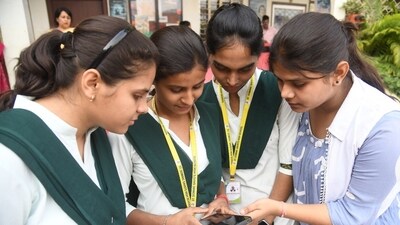 Students of St. Dominic Savio's High school in Patna celebrating after declaration of CBSE Board class 10th and 12th results (Santosh Kumar ) Students of St. Dominic Savio's High school in Patna celebrating after declaration of CBSE Board class 10th and 12th results (Santosh Kumar )