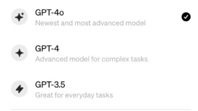 ChatGPT Plus and Team users can select GPT-4o from the drop-down menu at the top of the page. (ChatGPT) ChatGPT Plus and Team users can select GPT-4o from the drop-down menu at the top of the page. (ChatGPT)