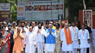 Mega NDA show at PM Narendra Modi's Lok Sabha polls nomination from Varanasi. (Sourced) Mega NDA show at PM Narendra Modi's Lok Sabha polls nomination from Varanasi. (Sourced)