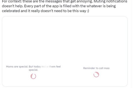 The prompts a woman received on her Zomato app on Mother's Day. (X/@Sowmya @rosesfortweets) The prompts a woman received on her Zomato app on Mother's Day. (X/@Sowmya @rosesfortweets)