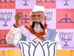 PM Narendra Modi addresses a campaign rally,&nbsp;in Dindori district, Maharashtra.(PTI)