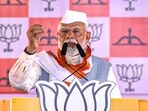 PM Narendra Modi addressed an election rally in Dindori district, Maharashtra on Wednesday.(PTI)