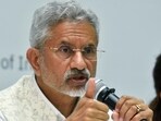 External affairs minister S Jaishankar addresses a press conference.