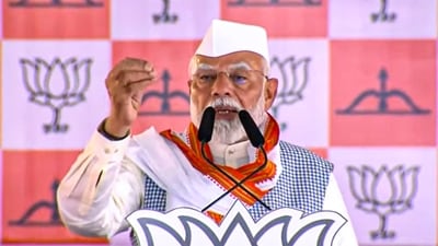 PM Narendra Modi addressed an election rally in Dindori district, Maharashtra on Wednesday. (PTI) PM Narendra Modi addressed an election rally in Dindori district, Maharashtra on Wednesday. (PTI)