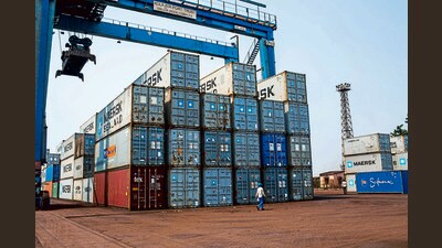 Experts said the positive beginning in 2024-25, particularly in merchandise export, is likely to sustain as global demand is expected to improve which is in lines with the World Trade Organisation’s (WTO) outlook. (Bloomberg) Experts said the positive beginning in 2024-25, particularly in merchandise export, is likely to sustain as global demand is expected to improve which is in lines with the World Trade Organisation’s (WTO) outlook. (Bloomberg)