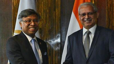 Golam Sarwar’s interactions with Indian authorities focused on various issues of regional cooperation within Saarc, the external affairs ministry said in a statement (X/MEAIndia) Golam Sarwar’s interactions with Indian authorities focused on various issues of regional cooperation within Saarc, the external affairs ministry said in a statement (X/MEAIndia)