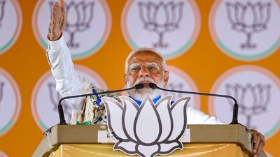 Prime Minister Narendra Modi addresses a public meeting for Lok Sabha elections. (PTI) Prime Minister Narendra Modi addresses a public meeting for Lok Sabha elections. (PTI)